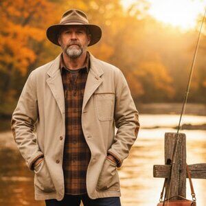 🎣 VINTAGE Orvis "A Sporting Tradition" Cotton Fishing/Safari Jacket -LargeTall